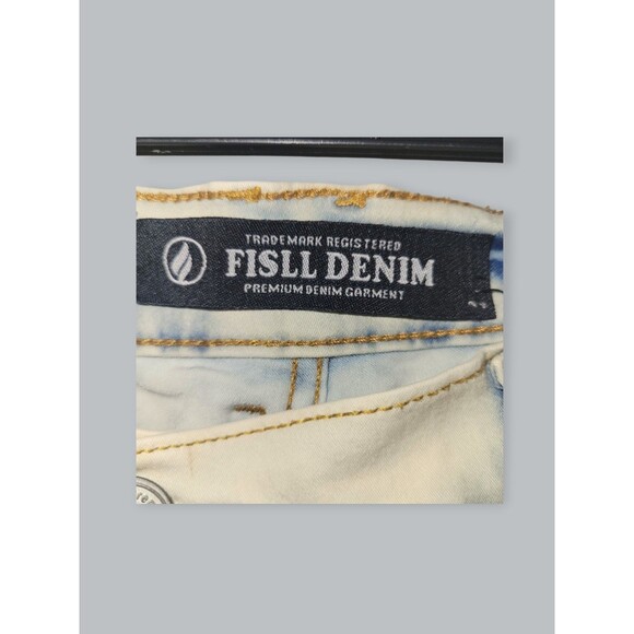 Fislil Denim Jeans Men’s 34x32 Beige Red White Blue 76 Patchwork Paint Splatter - Picture 6 of 8